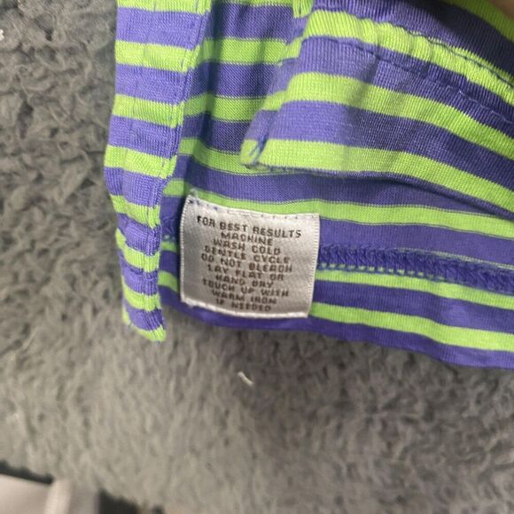 Peter Millar Polo Shirt Mens XL Green Blue Striped Cotton US Open Golf 2015 - Picture 4 of 8